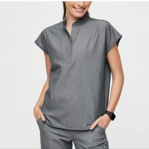 Figs Rafaela scrub top graphite Large Oversized